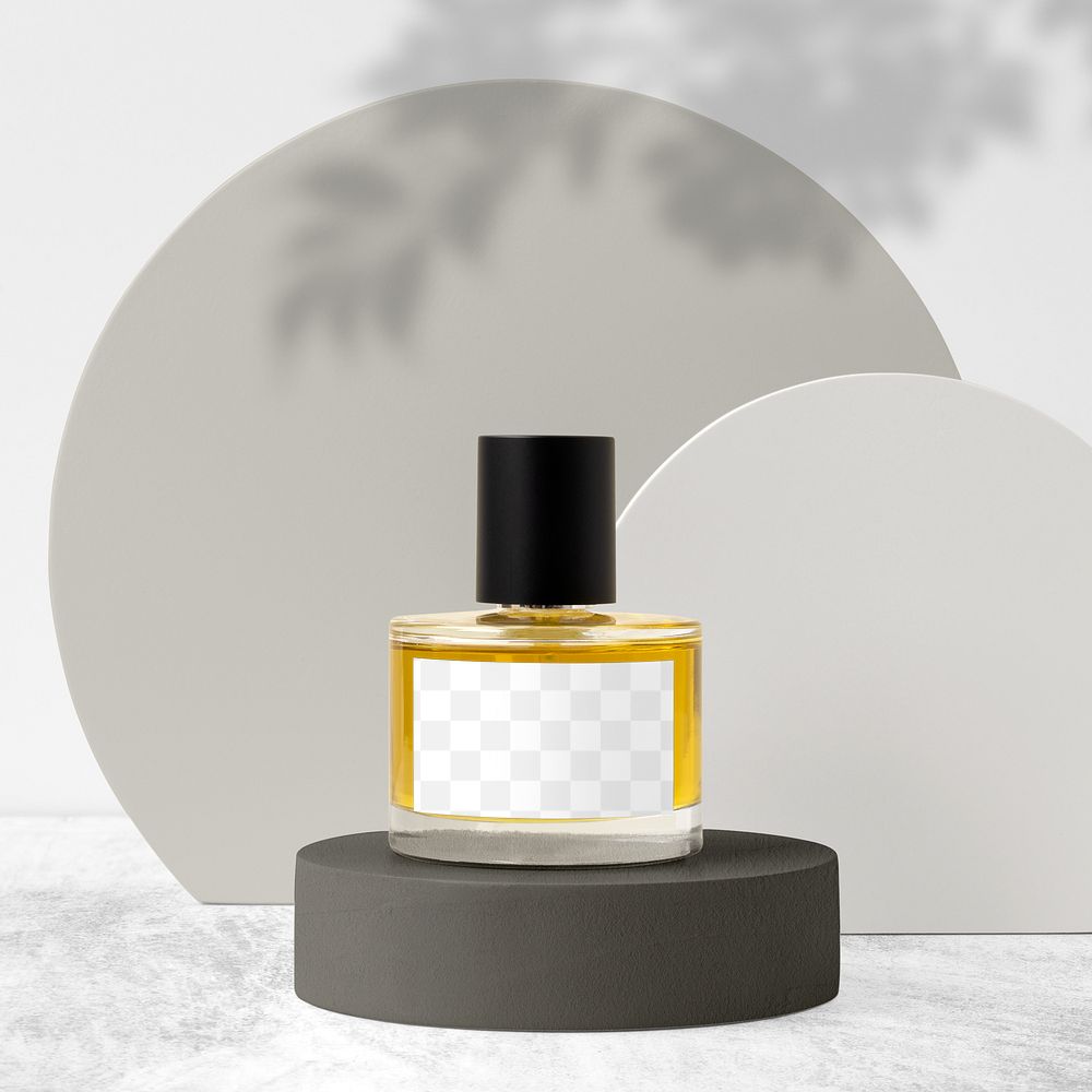 Label mockup png transparent, bottle bottle, beauty product packaging design