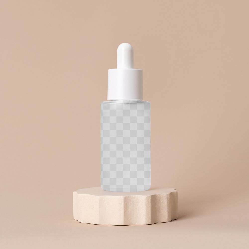 Dropper bottle mockup png, transparent design, beauty product packaging