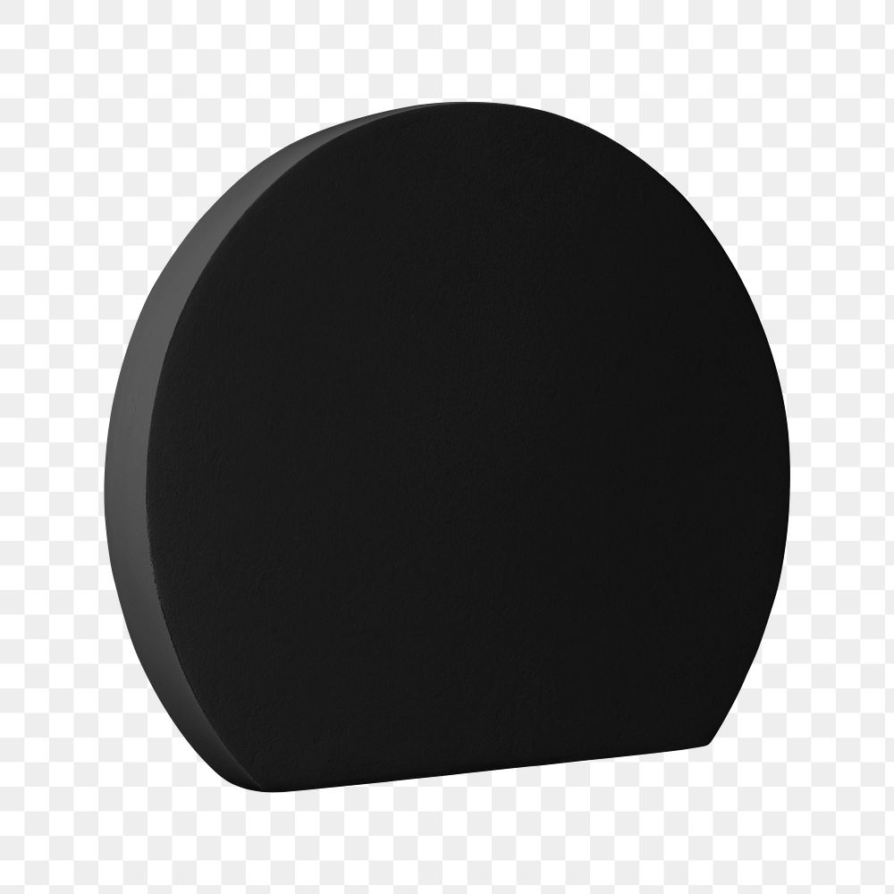 Black round badge png, geometric design element, isolated object design