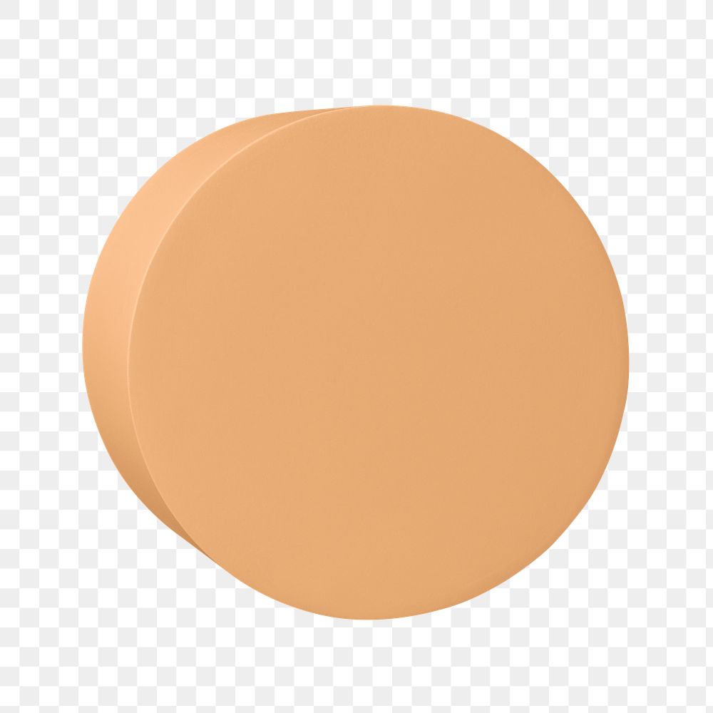 Orange cylinder png, geometric shape sticker, isolated object design