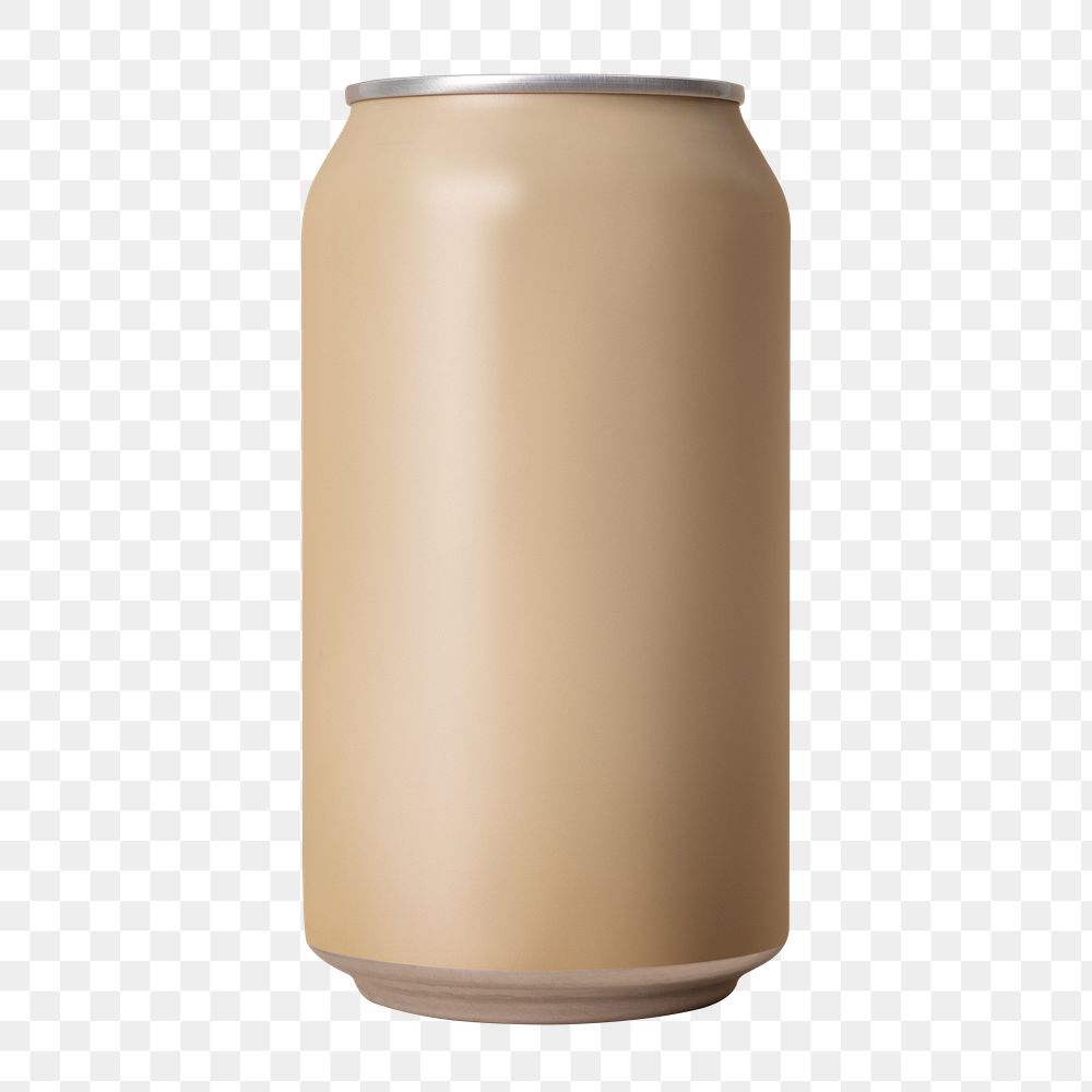Beige can png, beverage product packaging, isolated object design