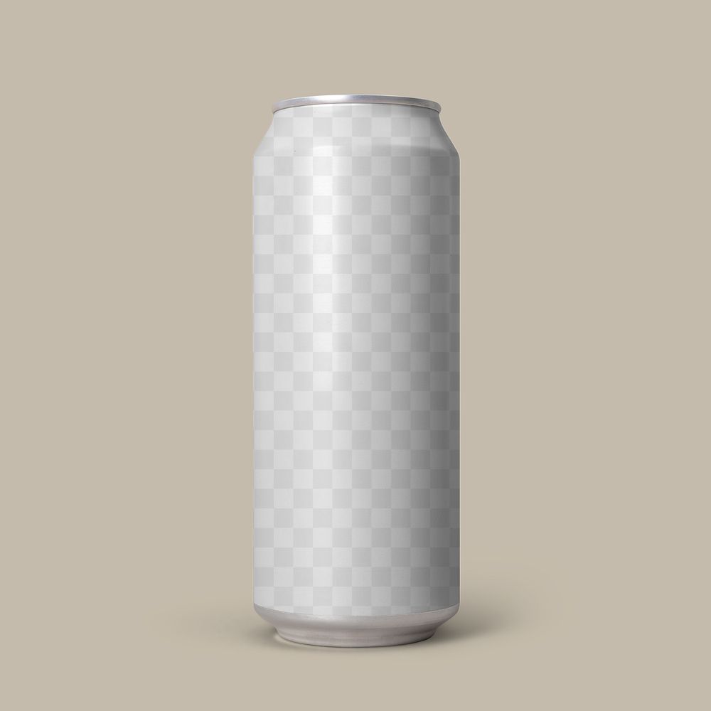 Can mockup png transparent, beverage product packaging design