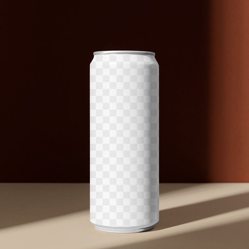 Can mockup png transparent, beverage product packaging design