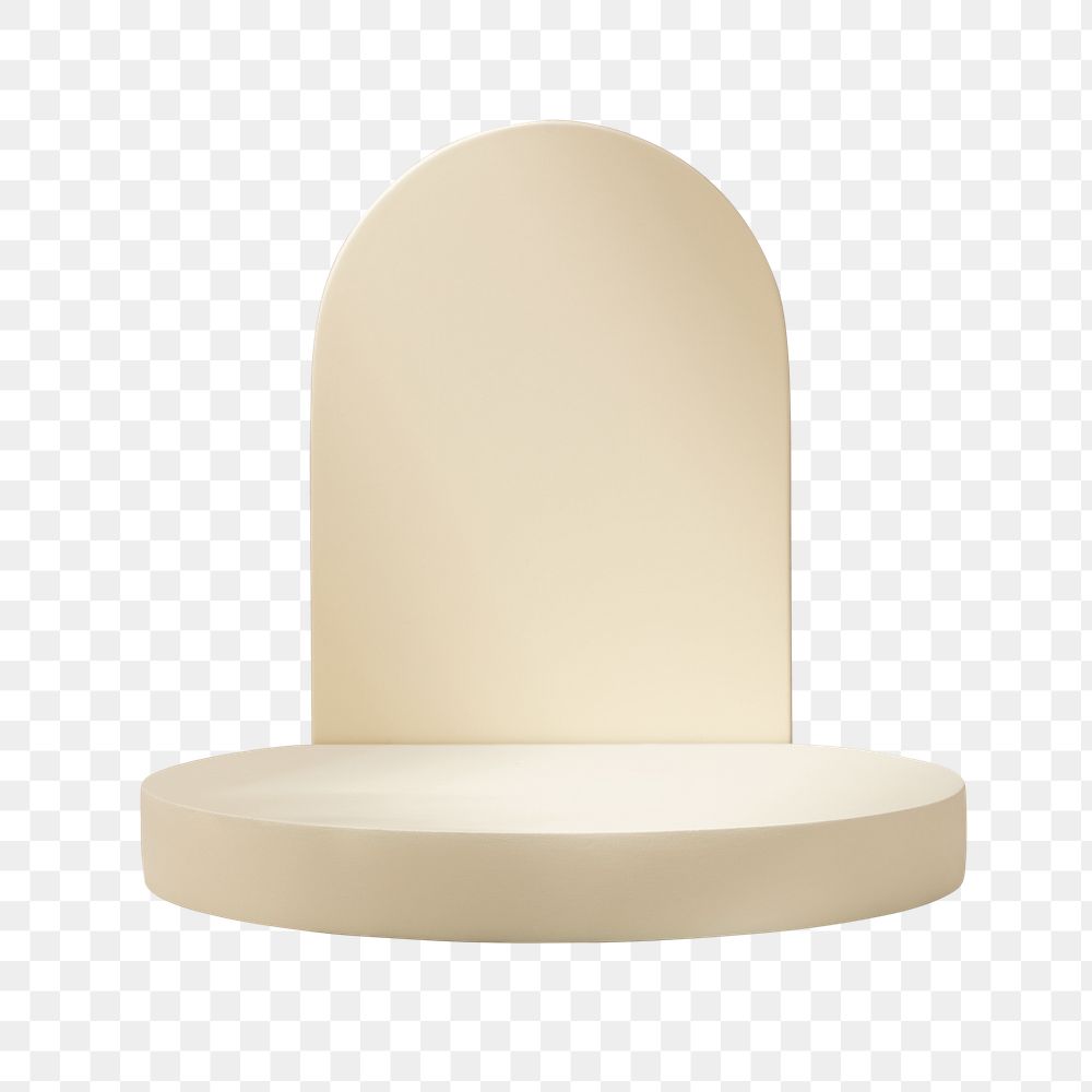 Beige product podiums png, isolated object design, transparent background