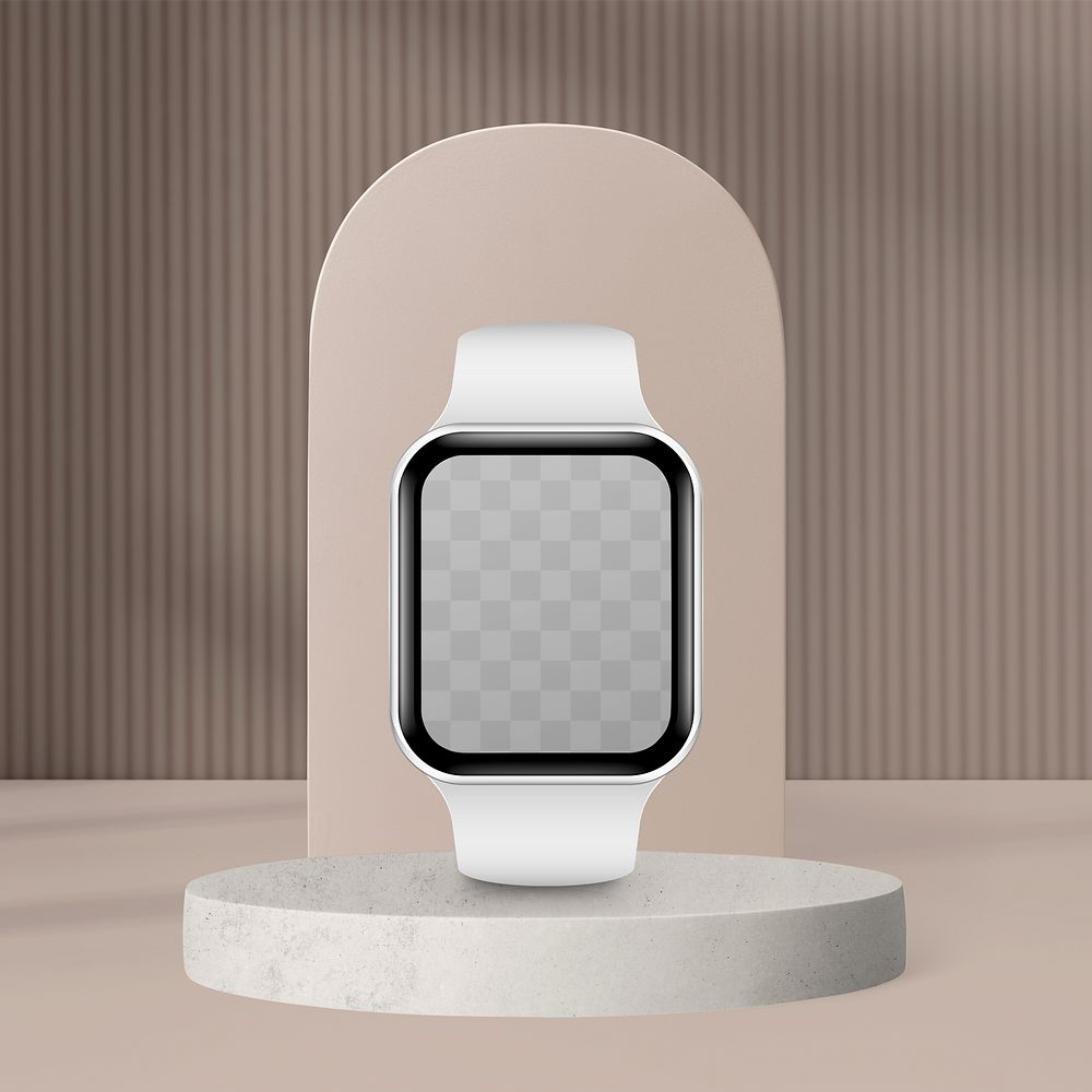 Smartwatch screen mockup png transparent, digital device product design
