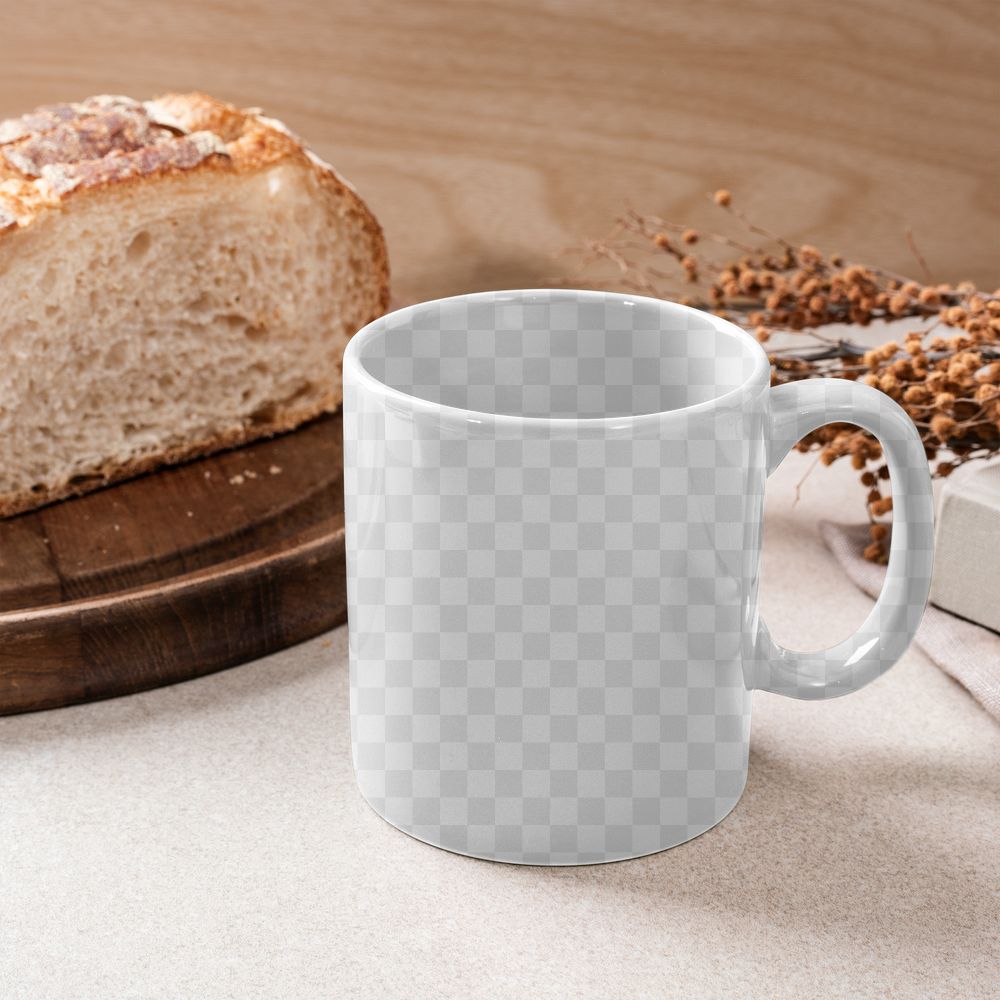 Coffee mug png mockup, aesthetic utensil
