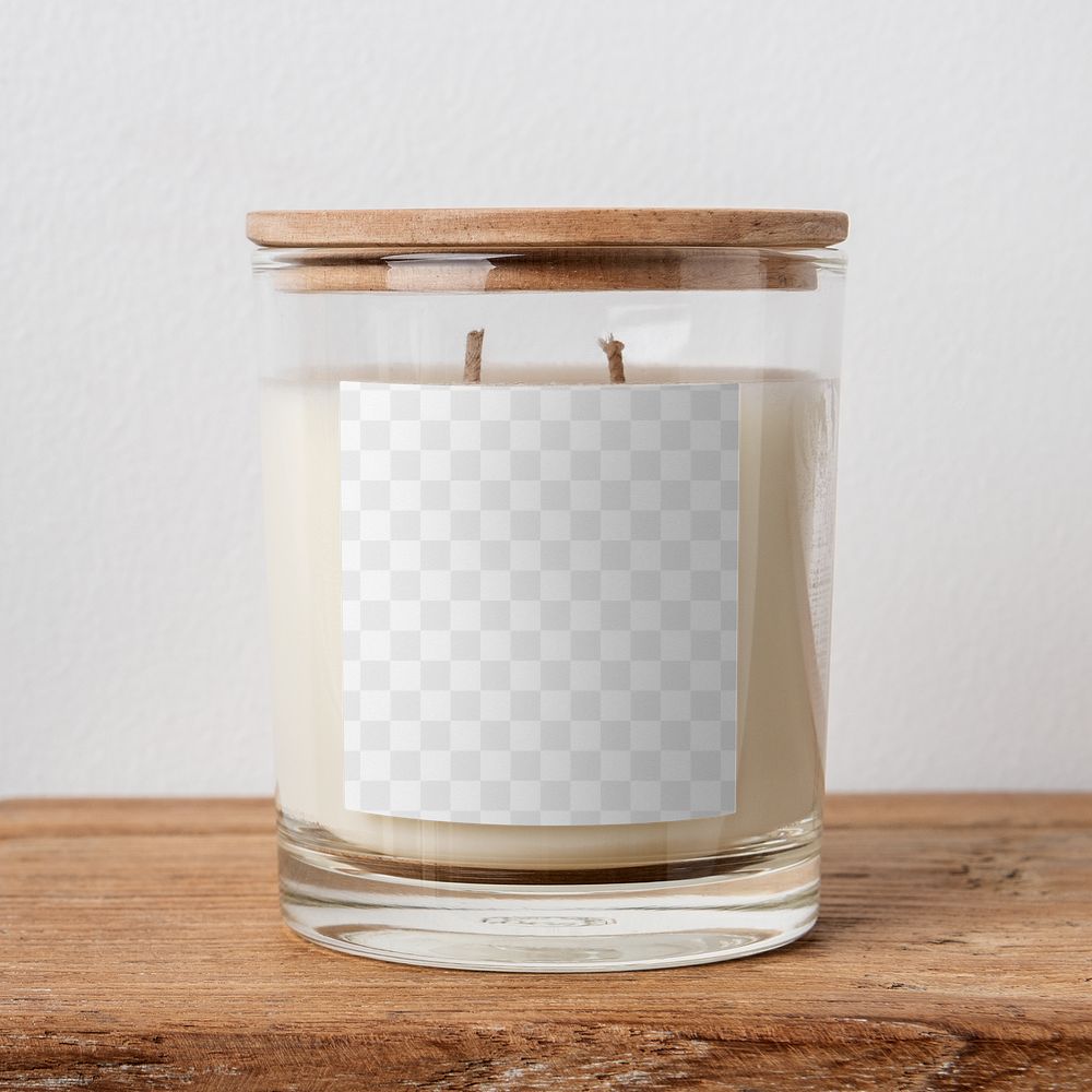 Candle jar label png mockup, spa product