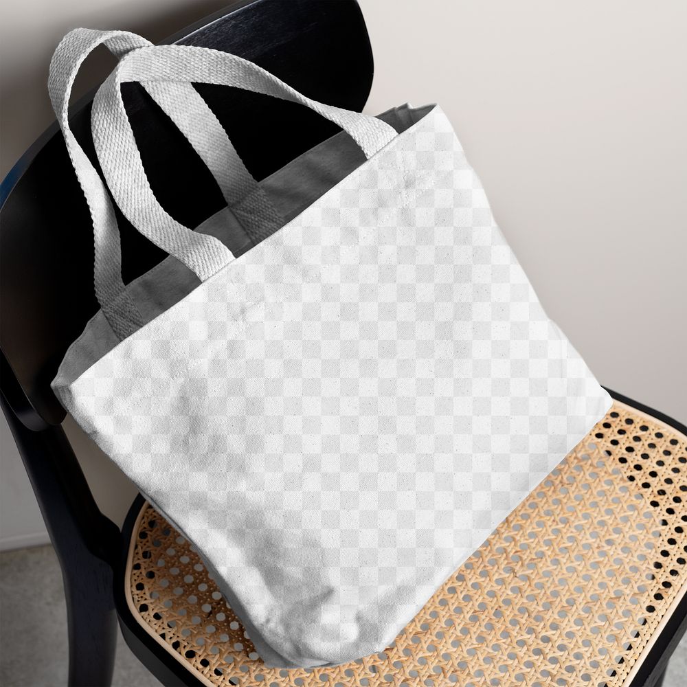 Tote bag PNG mockup reusable eco-friendly shopping bag