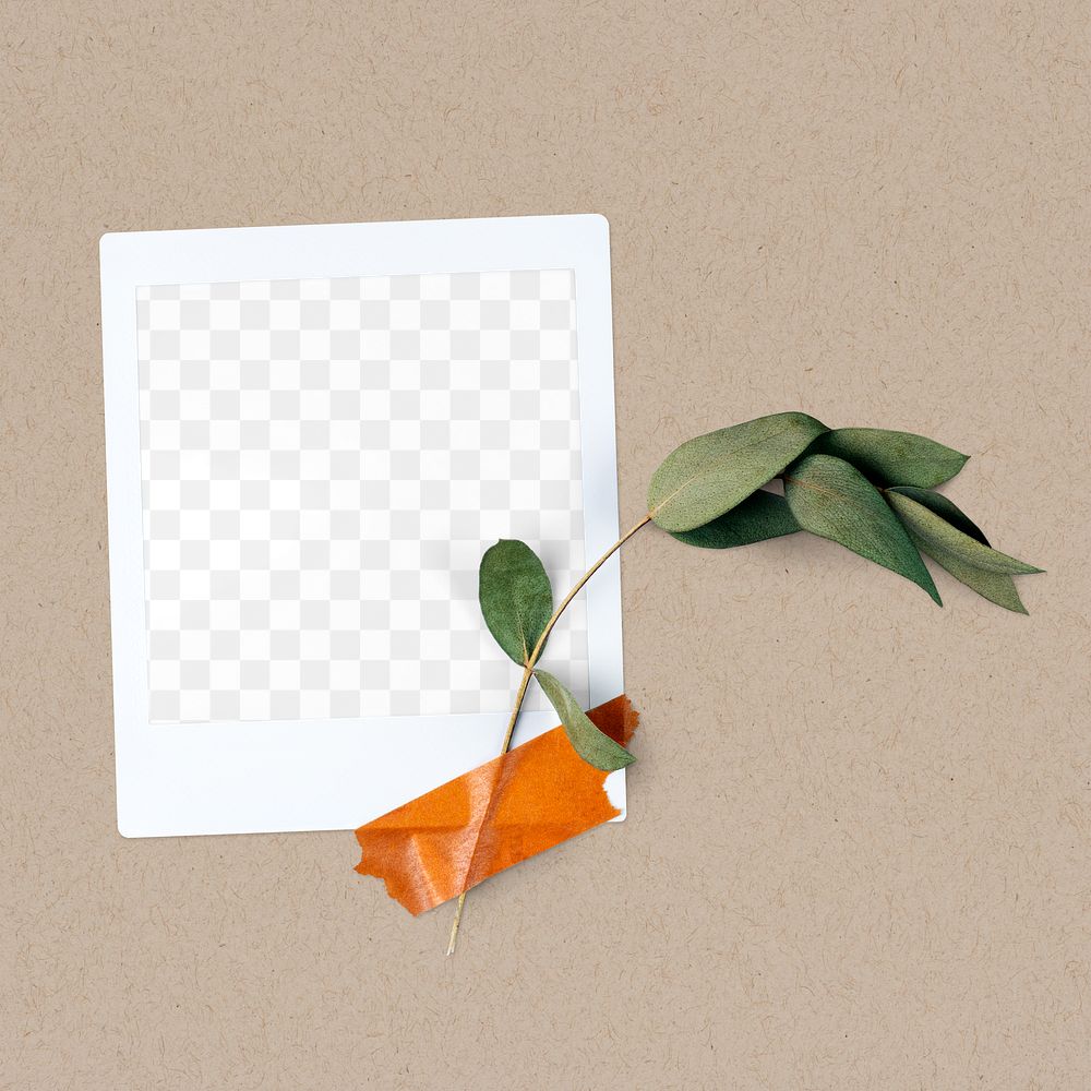 Aesthetic png Instant photo frame mockup, transparent design 