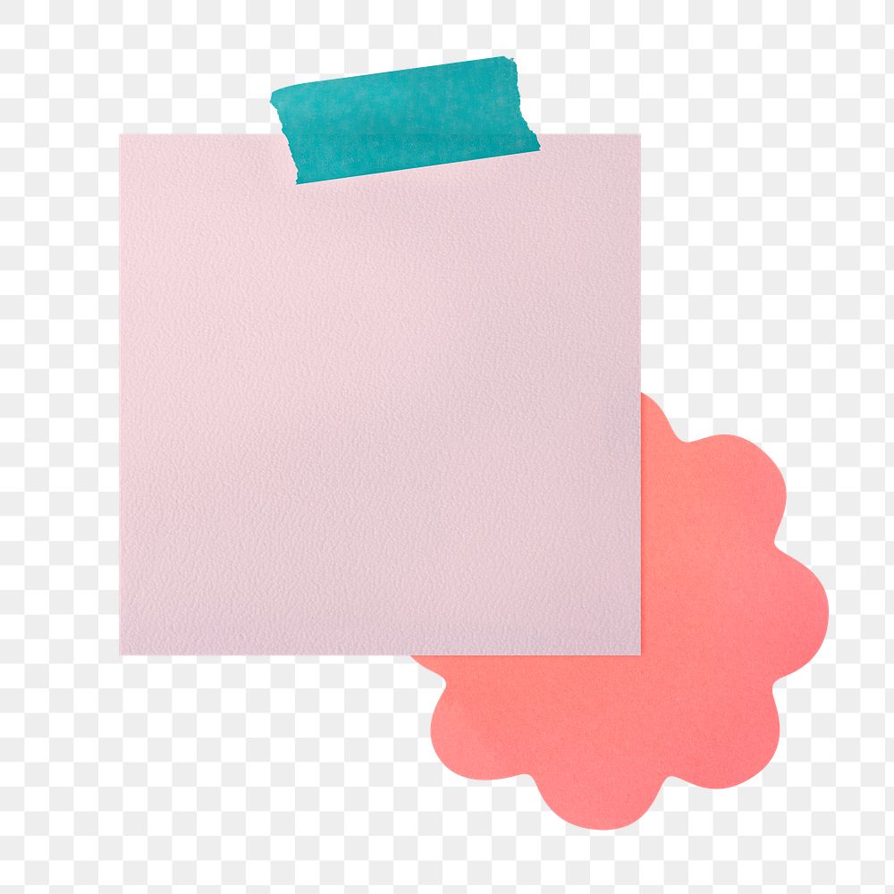 Cute png sticky note sticker, transparent background 