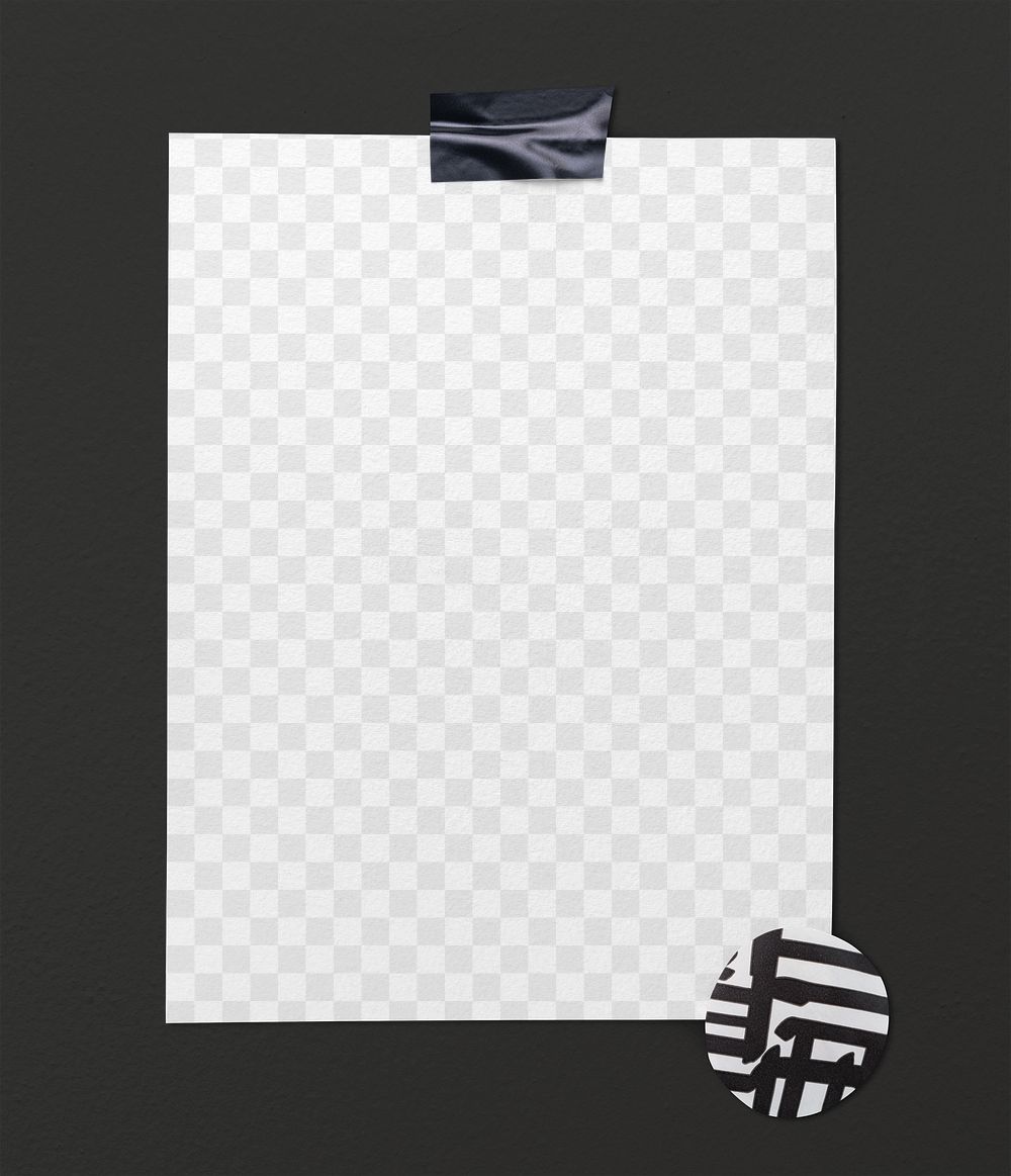 Note paper png mockup, transparent design