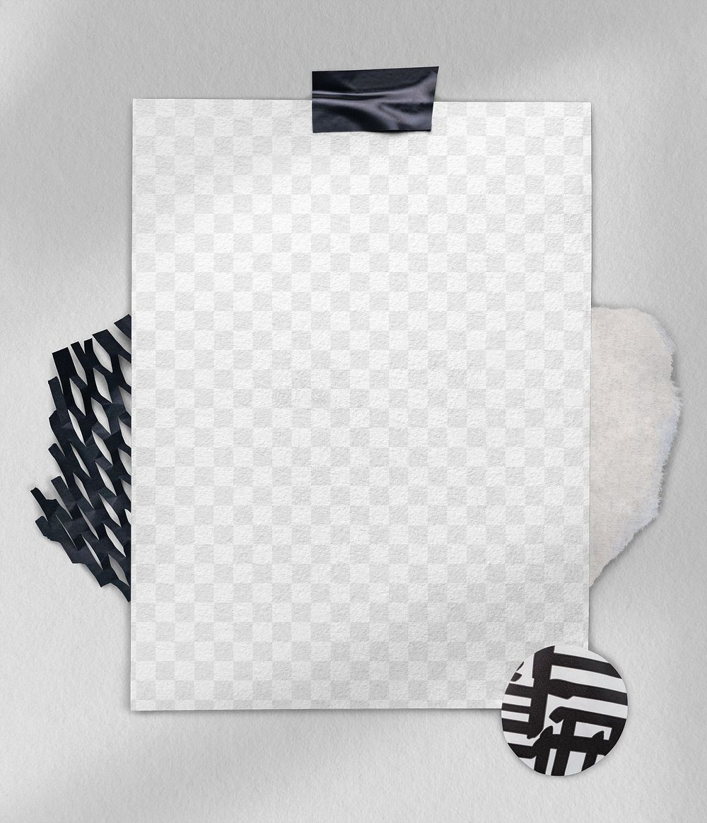 Note paper png mockup, transparent design