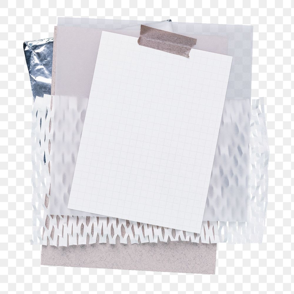 Note paper png journal sticker, white design on transparent background