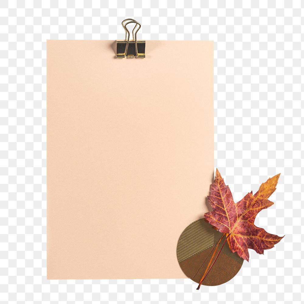 Brown paper png sticker, botanical design, transparent background