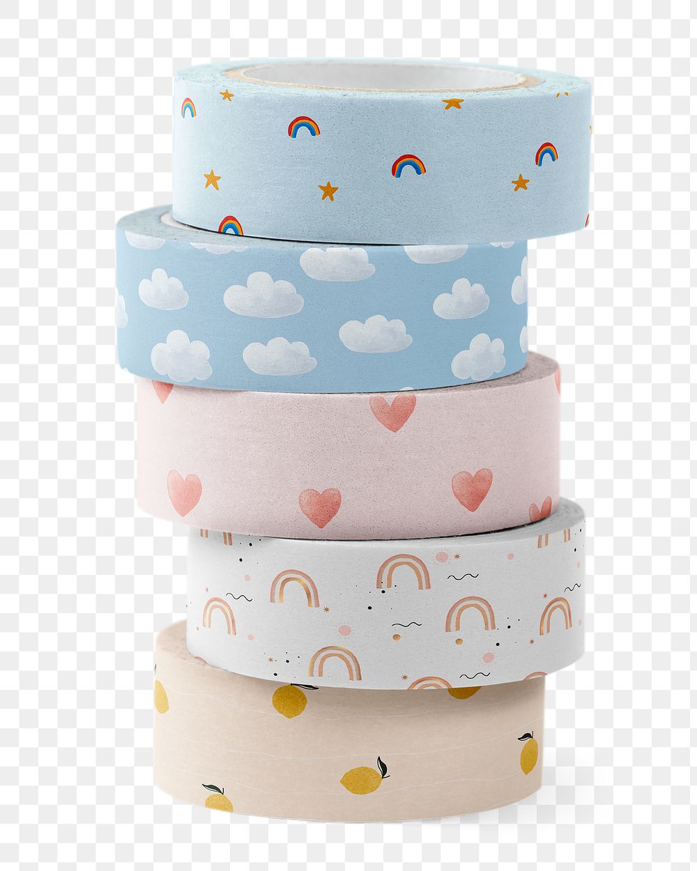 Cute tape rolls png, journal sticker, collage element, transparent background