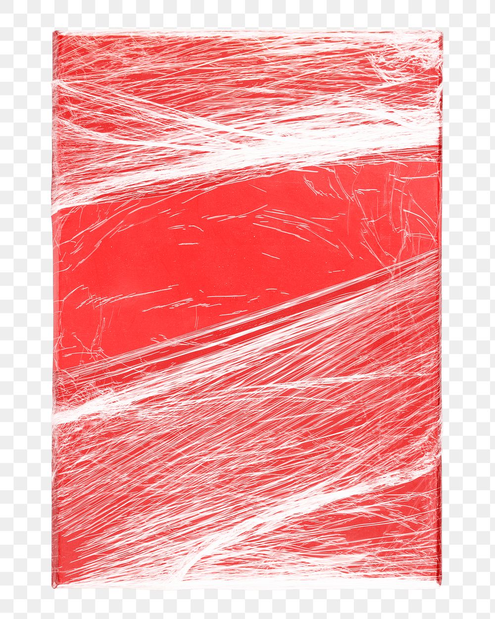Red book png, wrapped in plastic bag, collage element