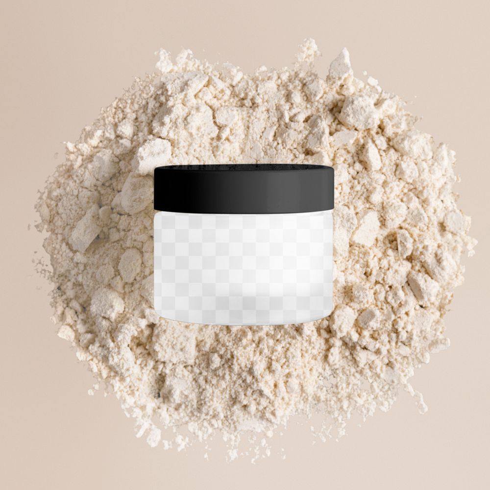PNG cosmetic jar mockup transparent, skincare product packaging design