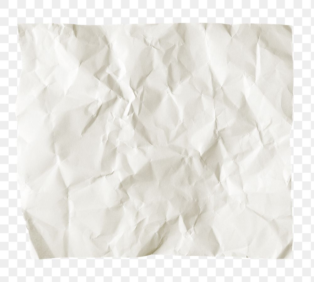 Crumpled paper png sticker, transparent background