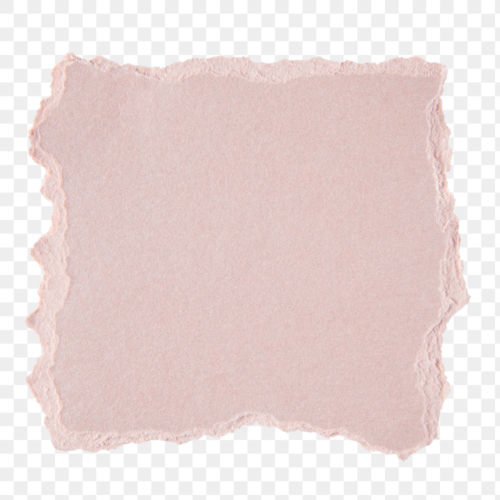 Png torn pink paper sticker, textured shape, transparent background