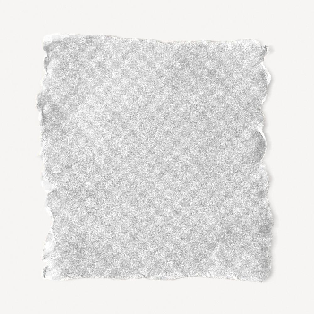 Torn paper png mockup, transparent square shape