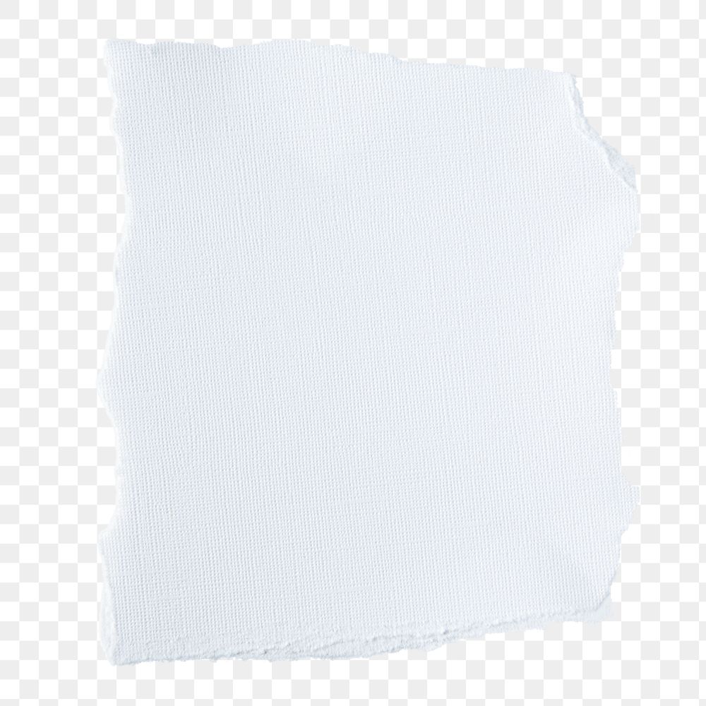 Png torn white paper sticker, textured shape, transparent background