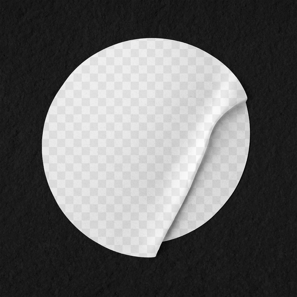 Transparent sticker png mockup, round shape design