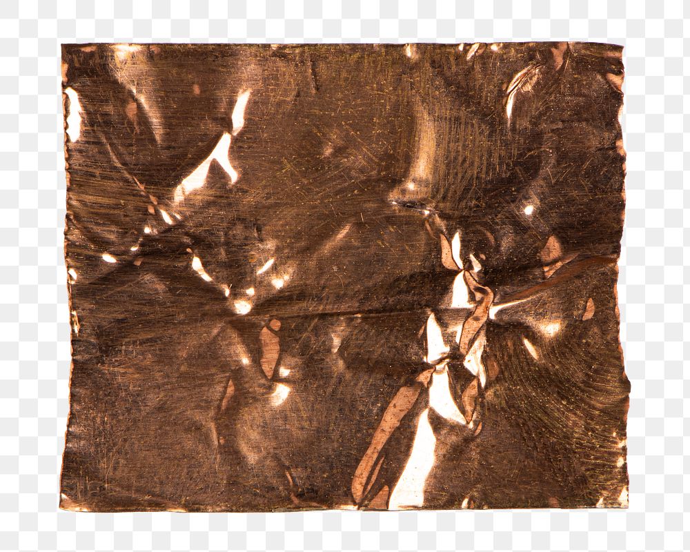 Wrinkled bronze tape png, journal sticker, collage element design