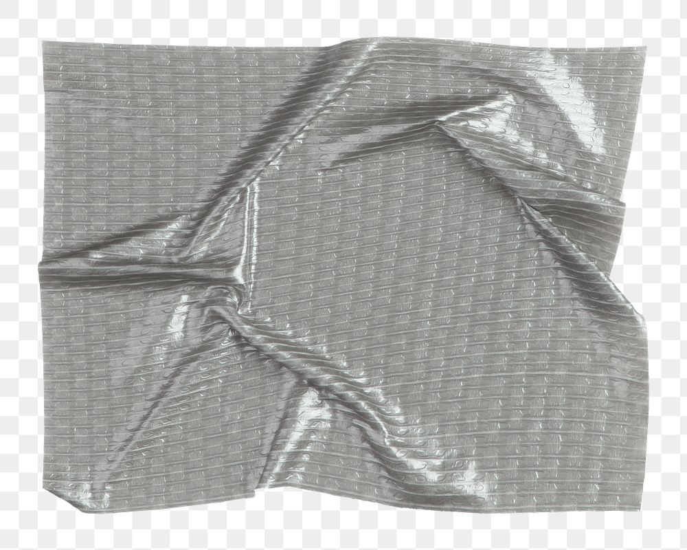 Silver duct tape png, gray background