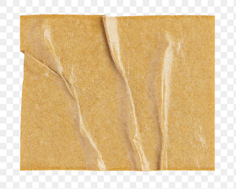 Wrinkled kraft tape png, brown journal sticker design