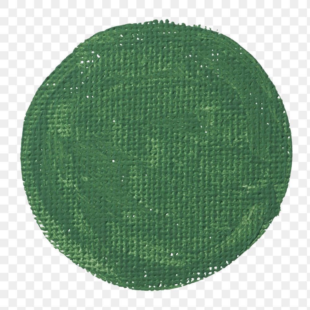 Green brush stroke png, round frame, design element