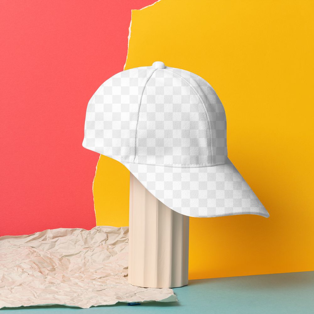 Baseball cap png mockup, fashion headwear accessory