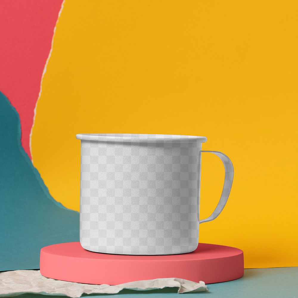 Coffee mug png mockup, transparent kitchenware 