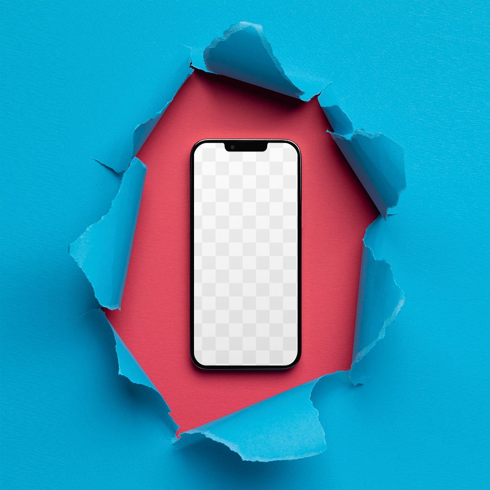 Smartphone screen png mockup, transparent aesthetic design 
