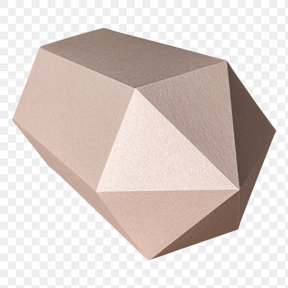 Pink hexagonal prism paper craft design element