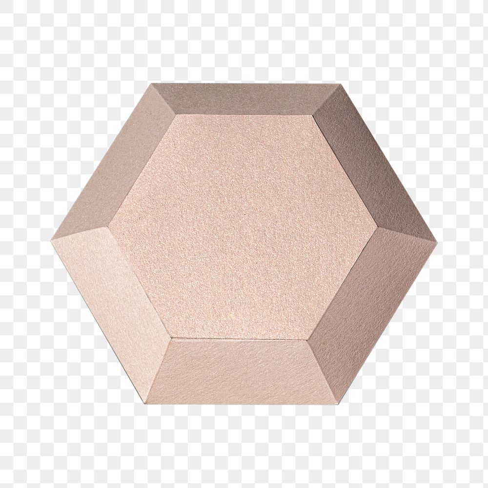 3D pink diamond shaped  paper craft design element