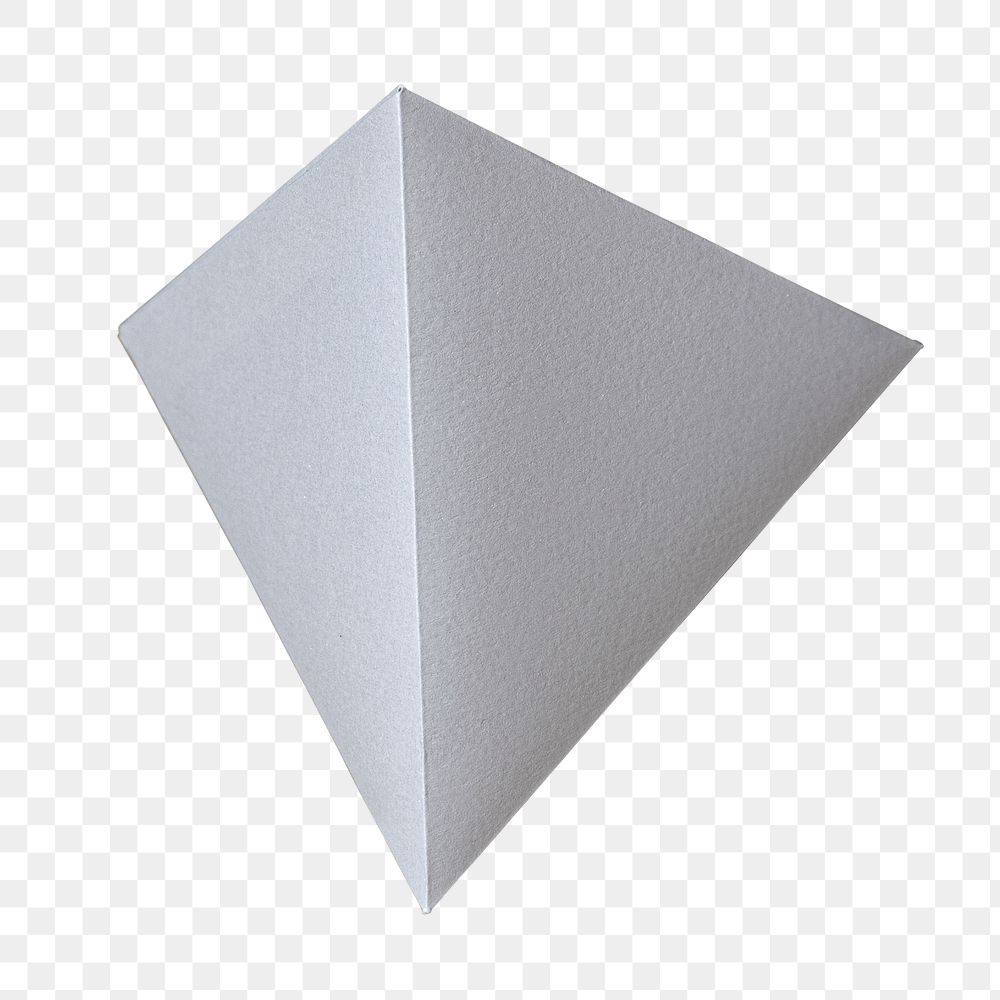 3D silver pyramid paper craft design element