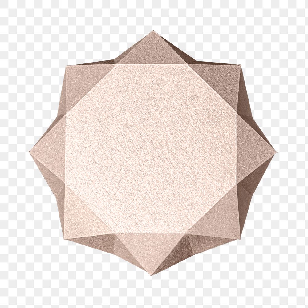 3D pink diamond shaped paper craft design element