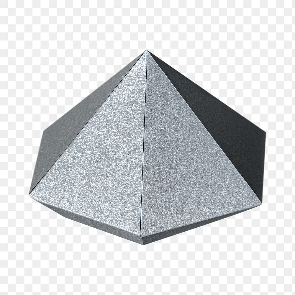 3D gray diamond shaped paper craft design element