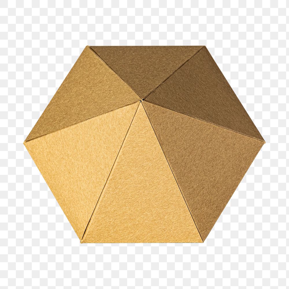 3D golden diamond shaped paper craft on design element