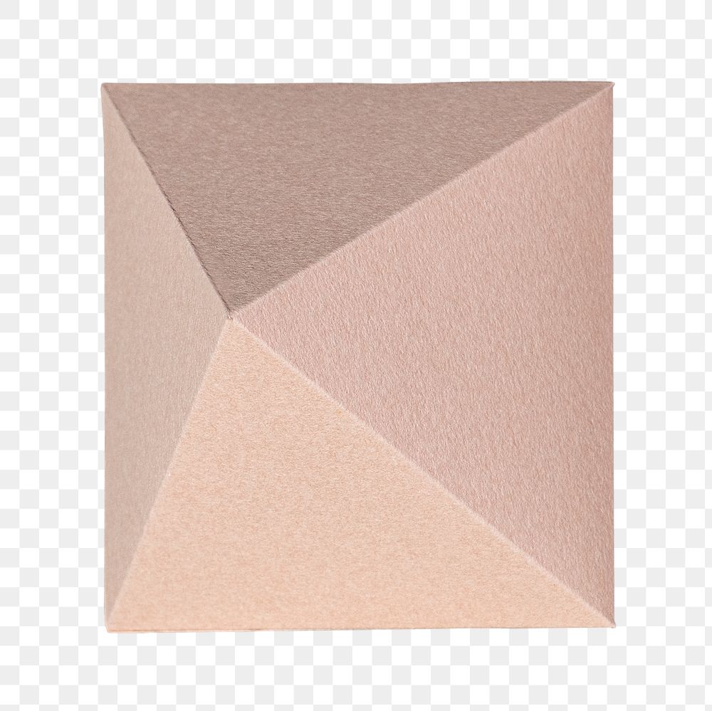 3D pink pyramid paper craft design element