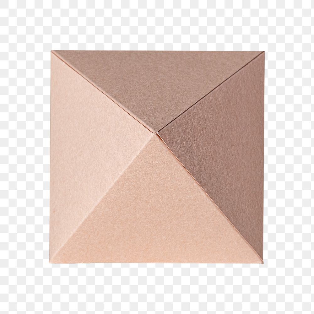 3D pink pyramid paper craft design element