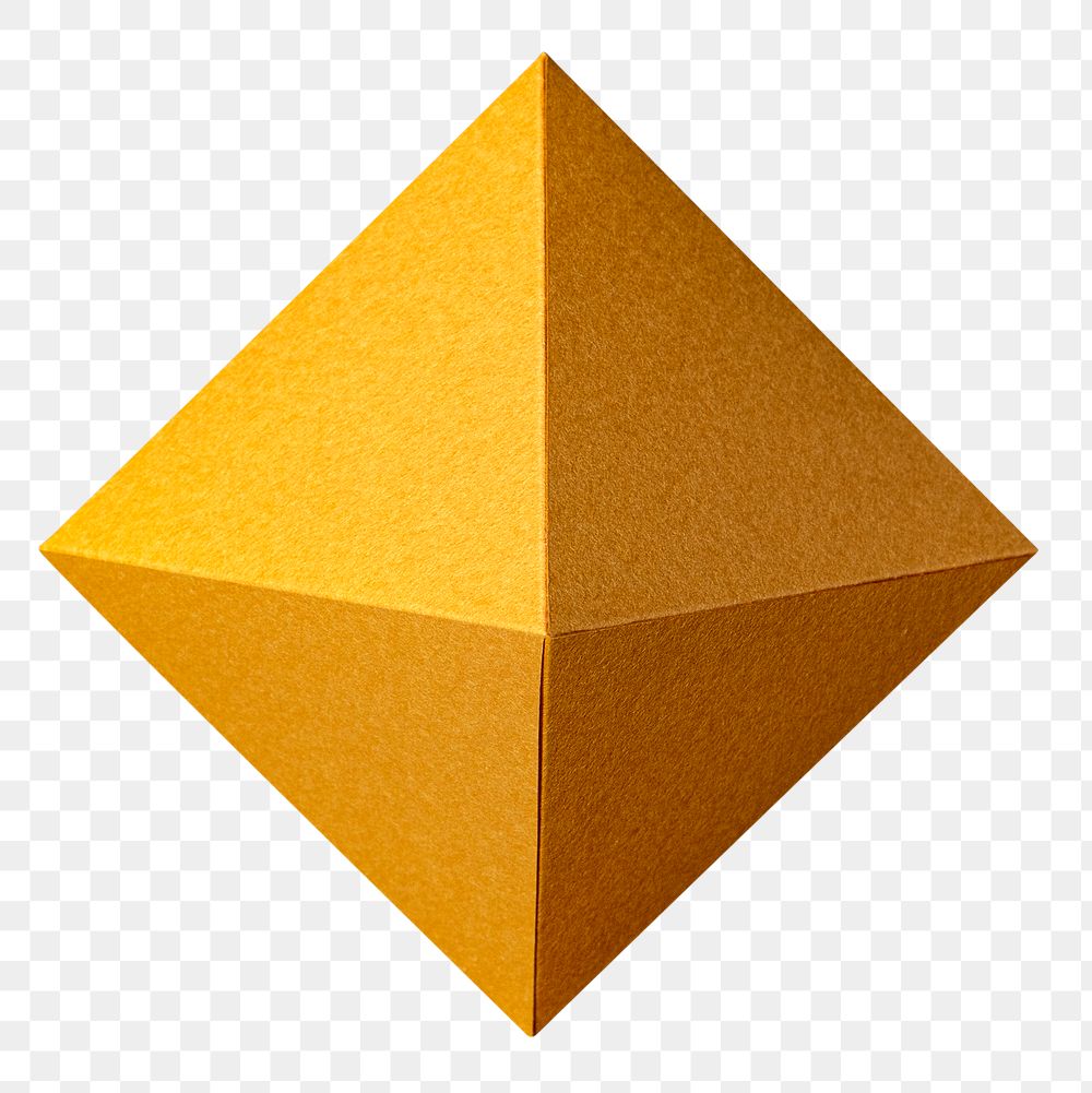 3D golden pyramid paper craft design element