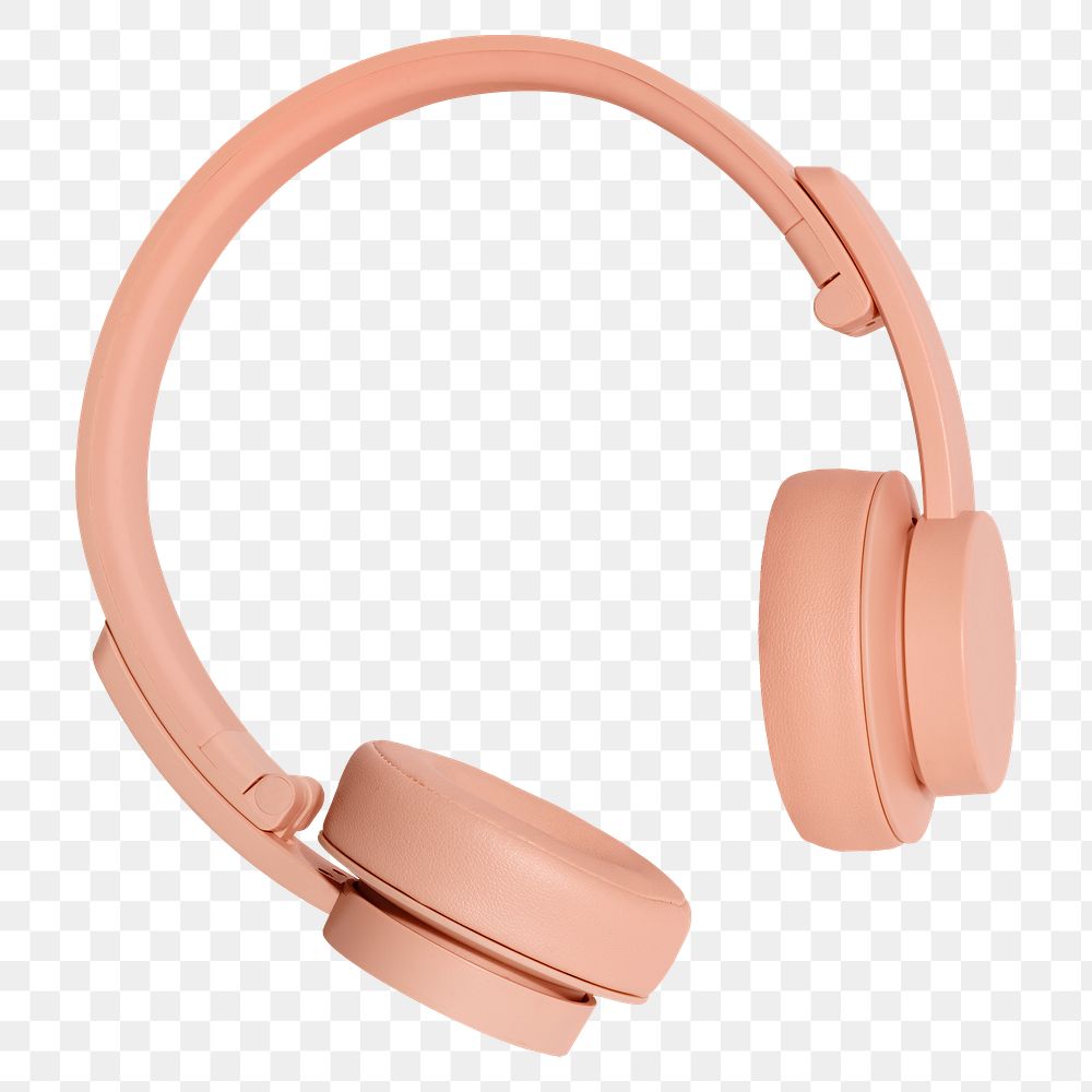 Pastel pink wireless headphone design element
