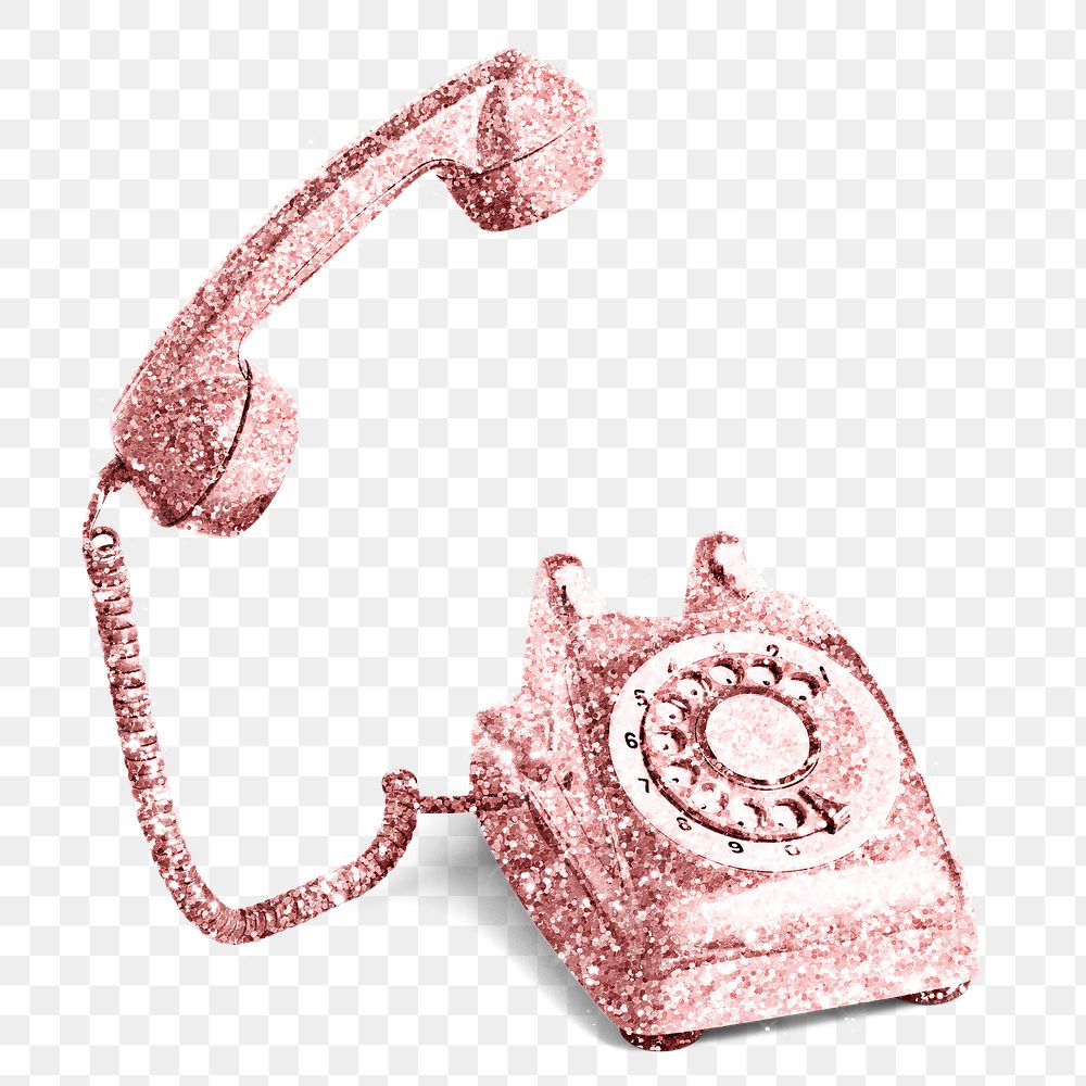 Glittery pink rotary dial design element 