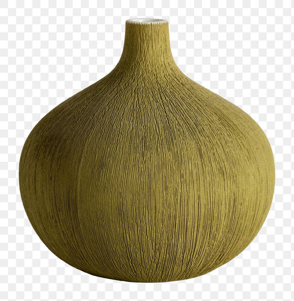 Seaweed green ceramic textured vase design element