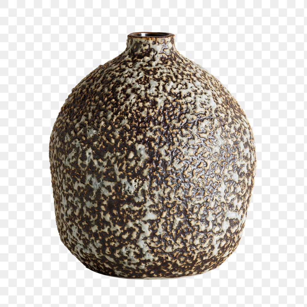 Brown ceramic textured vase design element