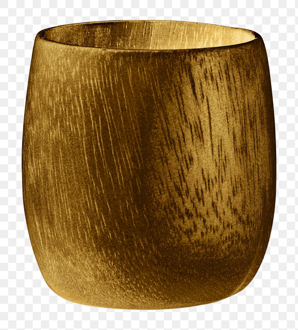 Golden colored wooden cup mockup design resource
