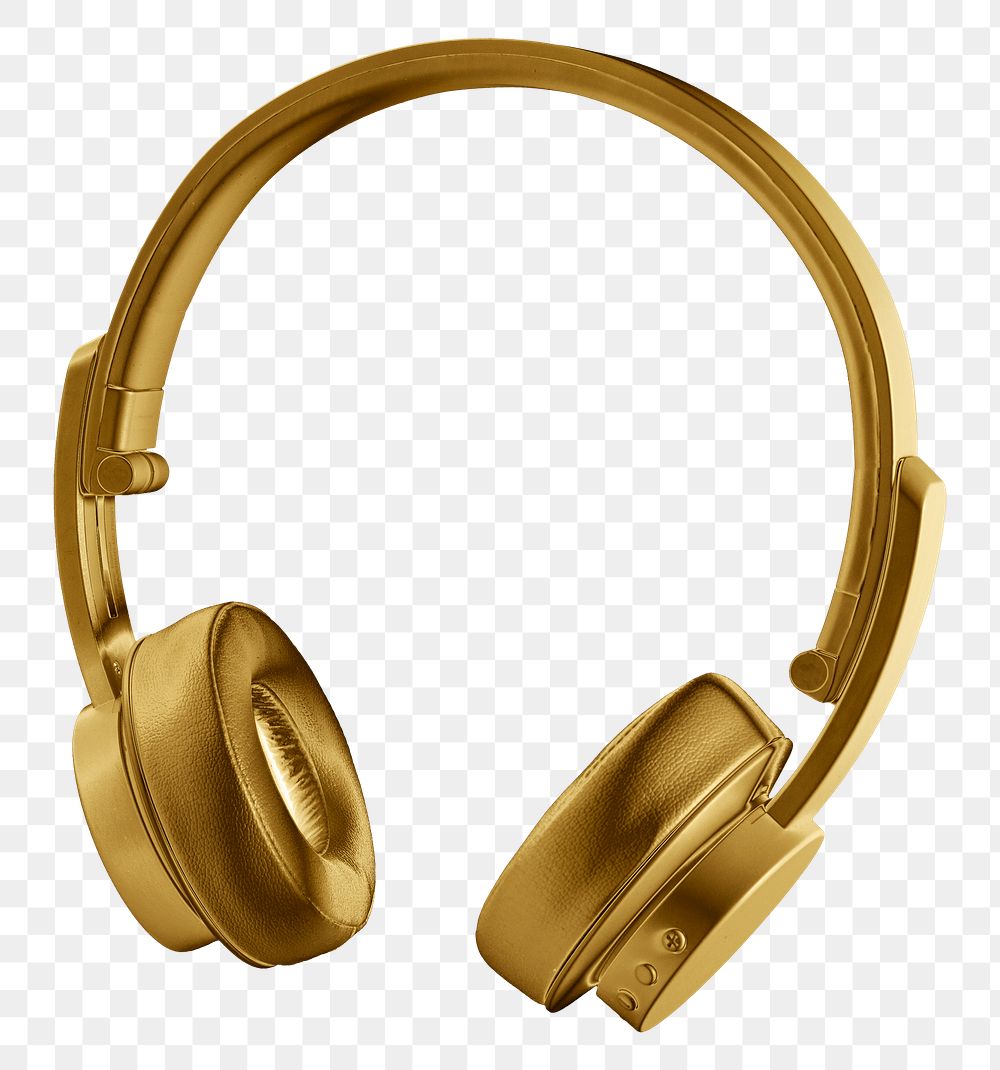 Gold wireless headphone design element