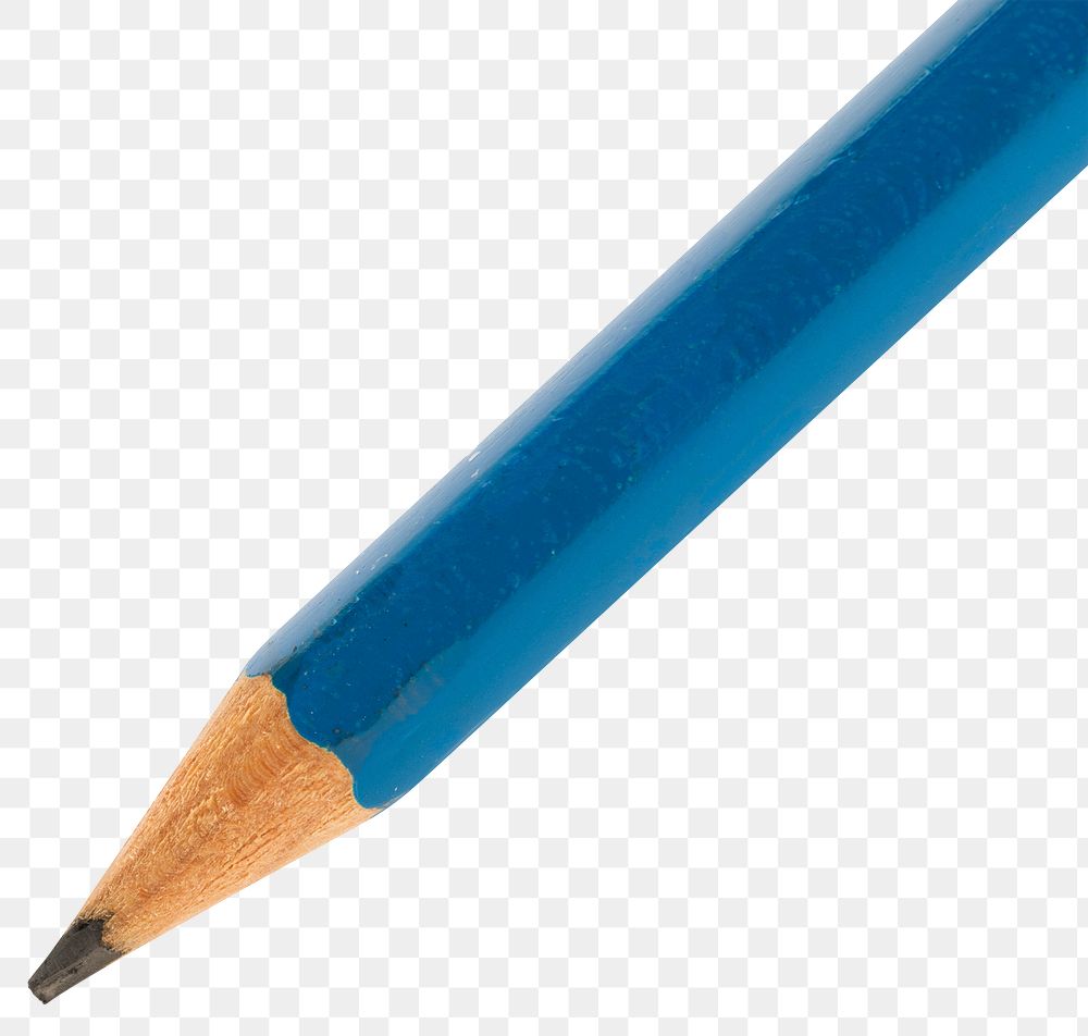 Blue wooden pencil design element