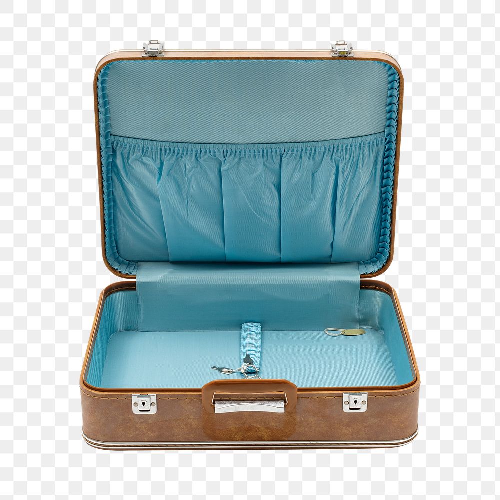 Unlock vintage brown leather briefcase design element